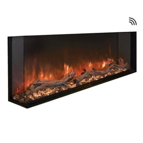 Modern Flames Landscape Pro Multi Linear Electric Fireplace with realistic glowing logs and sleek black frame design
