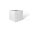 Monaco cube fiberglass planter in Gloss Bright White