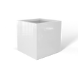 Monaco cube fiberglass planter in Gloss Bright White, 7 × 7 × 7 in, studio render