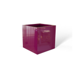 Monaco cube fiberglass planter in Gloss Eggplant