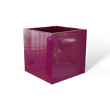 Monaco cube fiberglass planter in Gloss Eggplant, 7 × 7 × 7 in, studio render