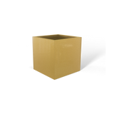Monaco cube fiberglass planter in Gloss Metallic Gold