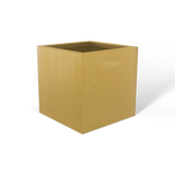 Monaco cube fiberglass planter in Gloss Metallic Gold, 7 × 7 × 7 in, studio render