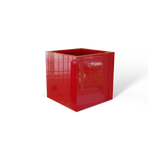 Monaco cube fiberglass planter in Gloss Red
