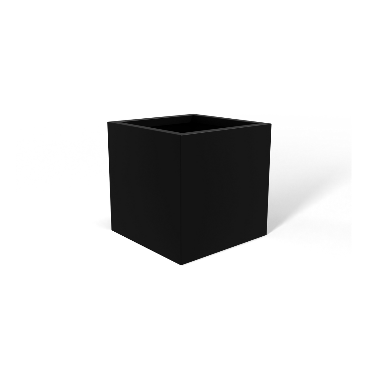 Monaco cube fiberglass planter in Matte Black