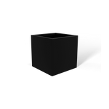 Monaco cube fiberglass planter in Matte Black