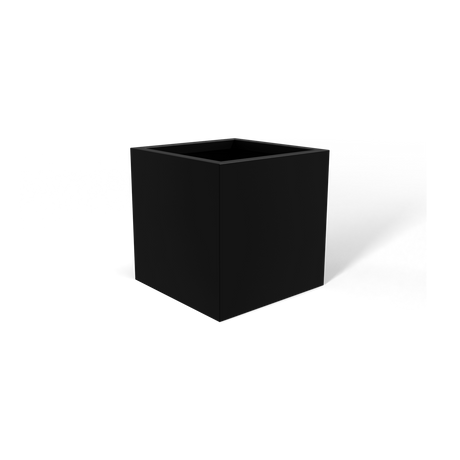 Monaco cube fiberglass planter in Matte Black