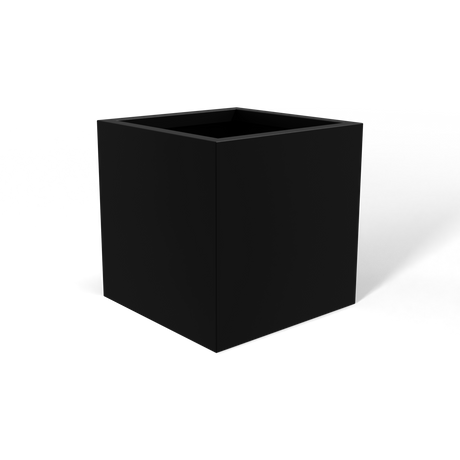 Monaco cube fiberglass planter in Matte Black, 7 × 7 × 7 in, studio render