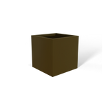 Monaco cube fiberglass planter in Matte Bronze