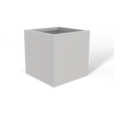 Monaco cube fiberglass planter in Matte Cement Grey, 7 × 7 × 7 in, studio render