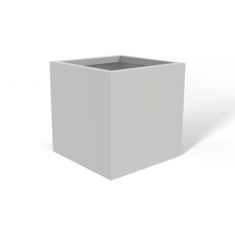 Monaco cube fiberglass planter in Matte Cement Grey, 7 × 7 × 7 in, studio render