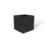 Monaco cube fiberglass planter in Matte Charcoal