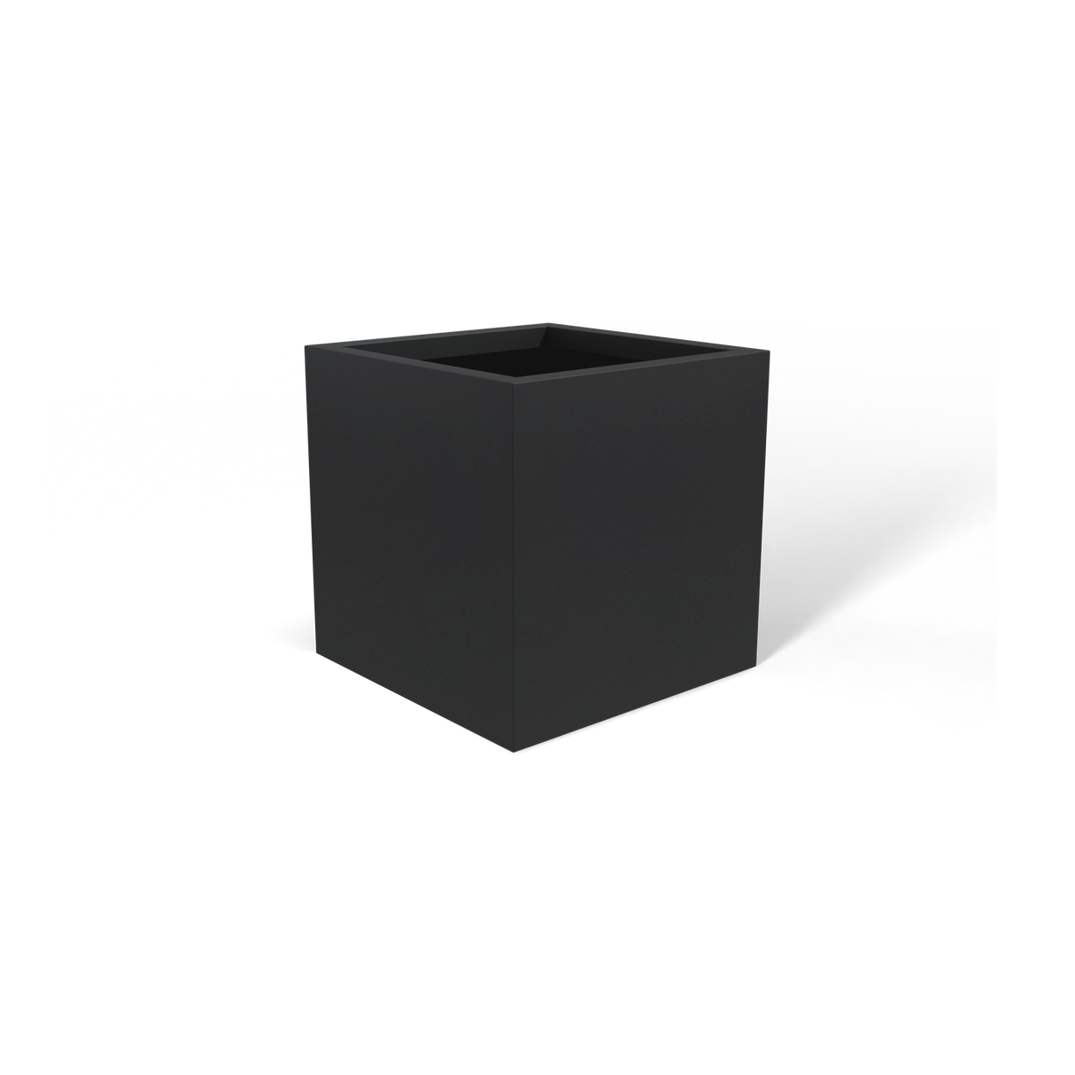 Monaco cube fiberglass planter in Matte Charcoal