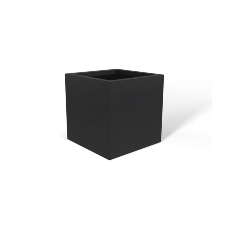 Monaco cube fiberglass planter in Matte Charcoal