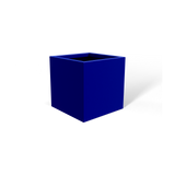 Monaco cube fiberglass planter in Matte Cobalt Blue