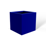 Monaco cube fiberglass planter in Matte Cobalt Blue, 7 × 7 × 7 in, studio render