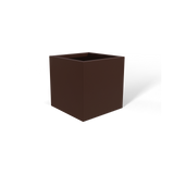 Monaco cube fiberglass planter in Matte Dark Brown