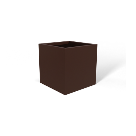 Monaco cube fiberglass planter in Matte Dark Brown