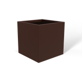 Monaco cube fiberglass planter in Matte Dark Brown, 7 × 7 × 7 in, studio render