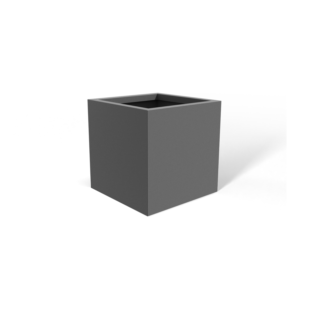Monaco cube fiberglass planter in Matte Gunmetal