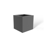 Monaco cube fiberglass planter in Matte Gunmetal