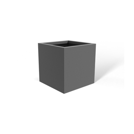 Monaco cube fiberglass planter in Matte Gunmetal