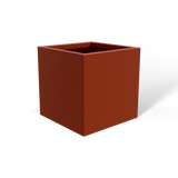 Monaco cube fiberglass planter in Matte Terra Cotta, 7 × 7 × 7 in, studio render