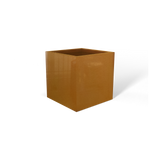 Monaco cube fiberglass planter in Metallic Bronze