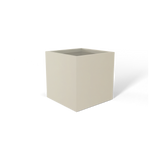 Monaco cube fiberglass planter in Satin Beige