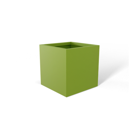 Monaco cube fiberglass planter in Satin Green
