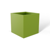 Monaco cube fiberglass planter in Satin Green, 7 × 7 × 7 in, studio render