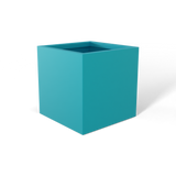 Monaco cube fiberglass planter in Satin Seafoam Green, 7 × 7 × 7 in, studio render