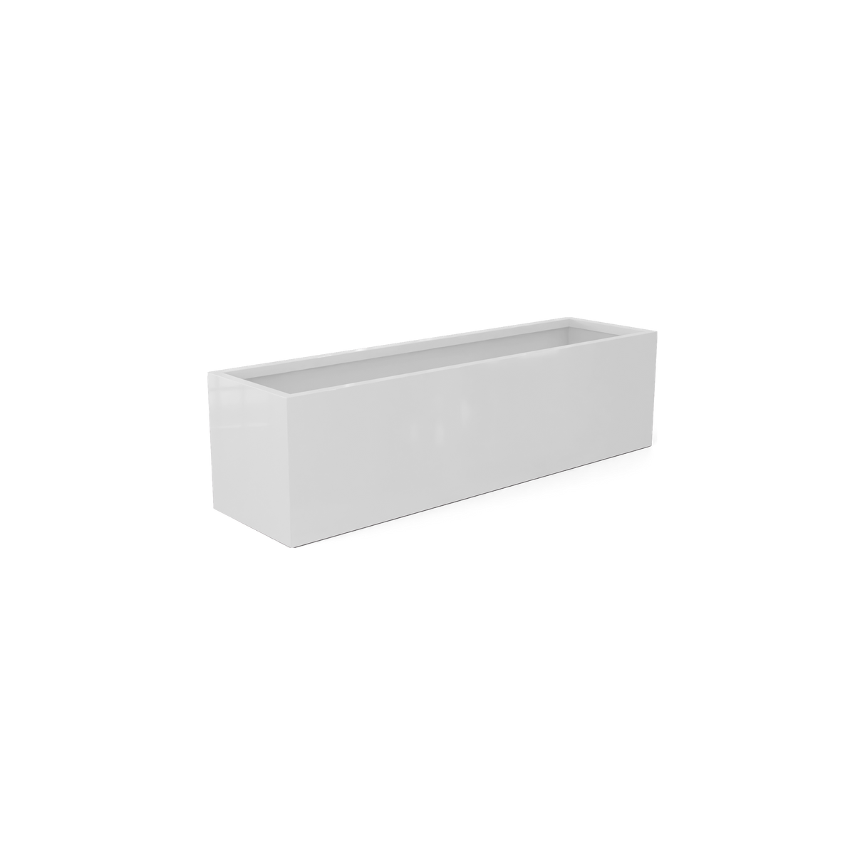 Monaco rectangle fiberglass planter in Gloss Bright White