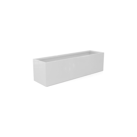 Monaco rectangle fiberglass planter in Gloss Bright White