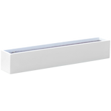 Monaco rectangle fiberglass planter in Gloss Bright White, studio render