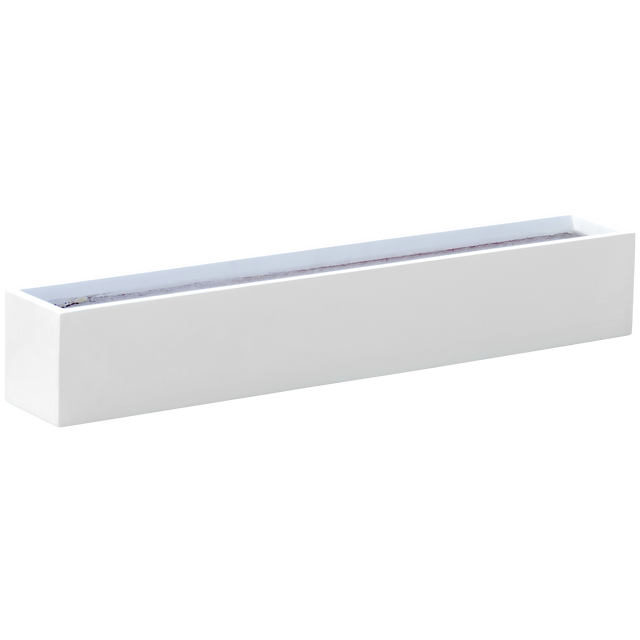 Monaco rectangle fiberglass planter in Gloss Bright White, studio render