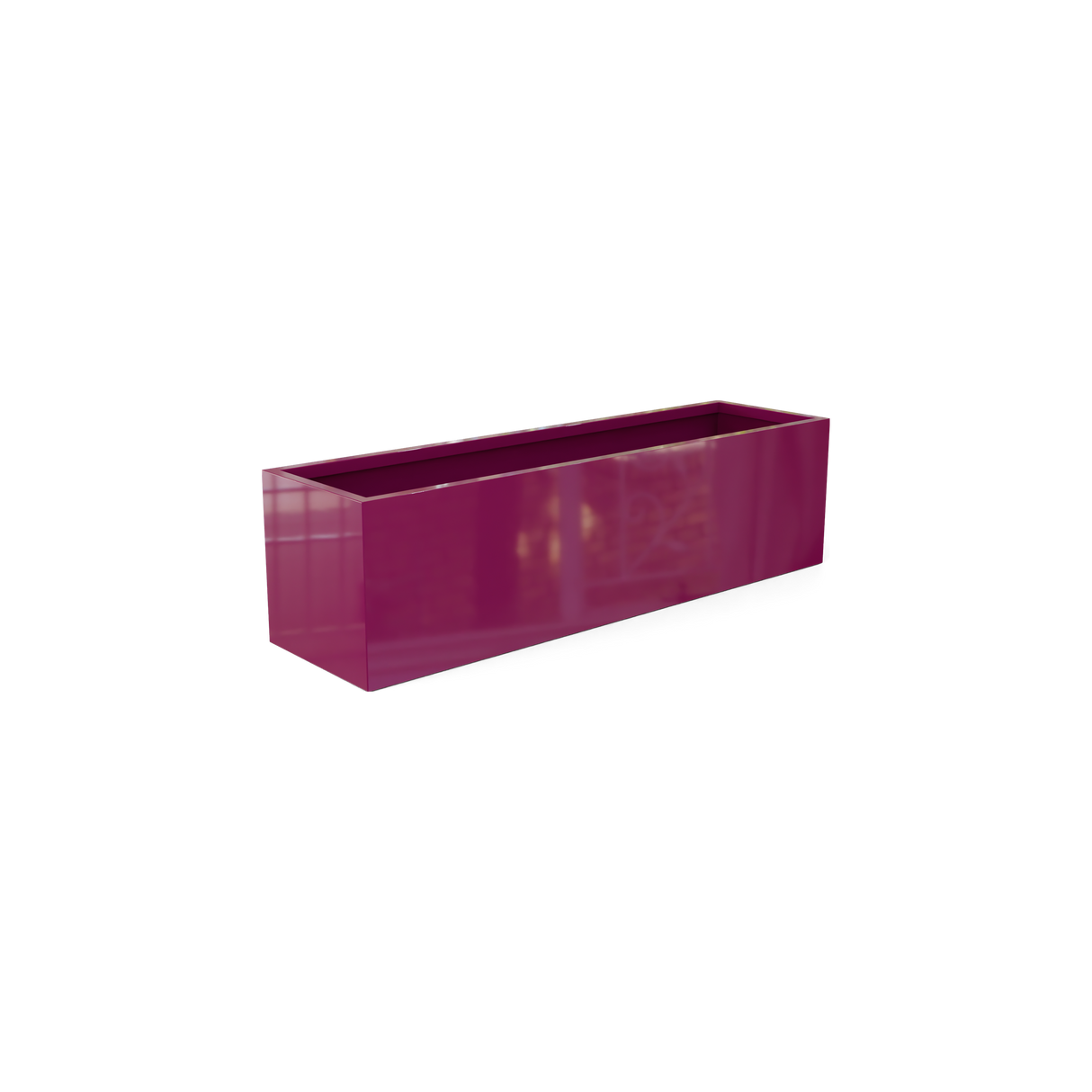 Monaco rectangle fiberglass planter in Gloss Eggplant