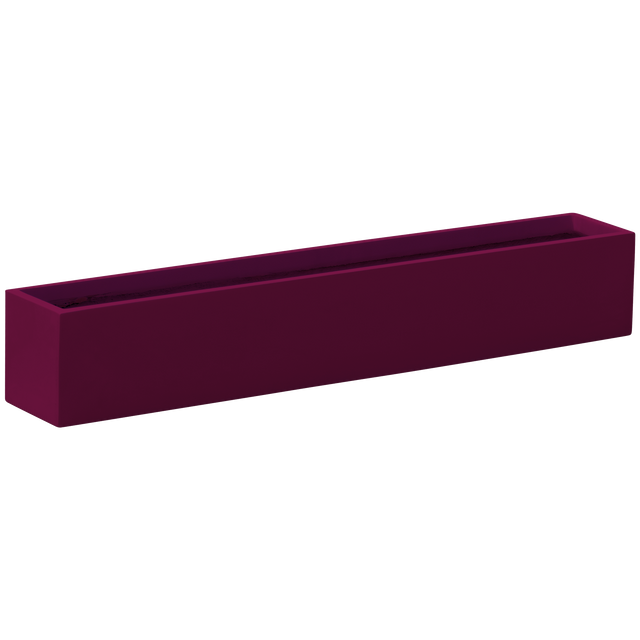 Monaco rectangle fiberglass planter in Gloss Eggplant, studio render