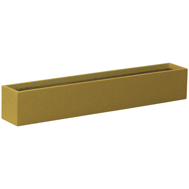 Monaco rectangle fiberglass planter in Gloss Metallic Gold, studio render