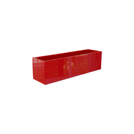 Monaco rectangle fiberglass planter in Gloss Red