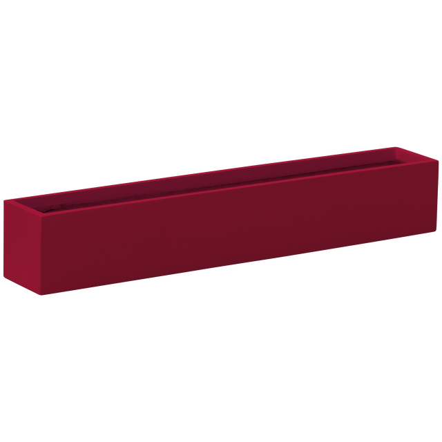 Monaco rectangle fiberglass planter in Gloss Red, studio render