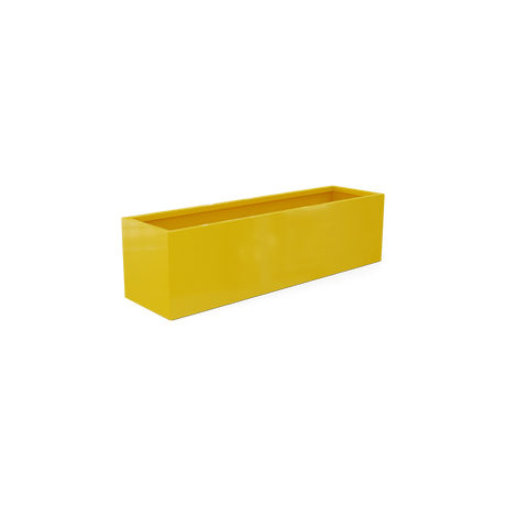 Monaco rectangle fiberglass planter in Gloss Saffron