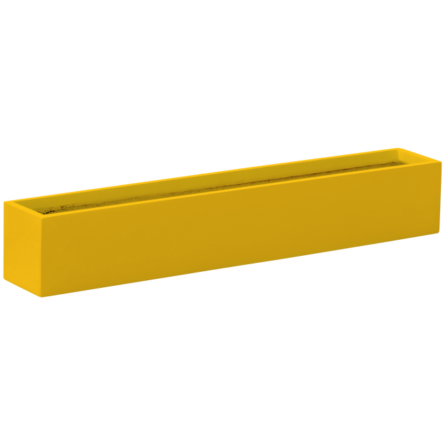 Monaco rectangle fiberglass planter in Gloss Saffron, studio render