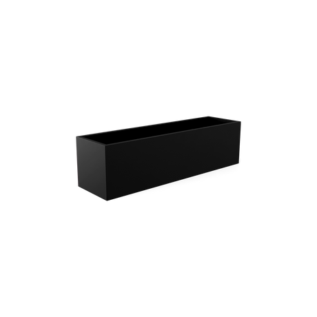 Monaco rectangle fiberglass planter in Matte Black