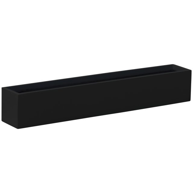 Monaco rectangle fiberglass planter in Matte Black, studio render