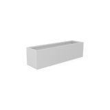 Monaco rectangle fiberglass planter in Matte Bright White