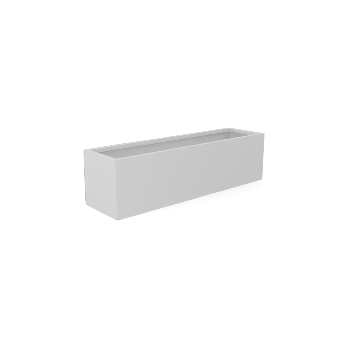Monaco rectangle fiberglass planter in Matte Bright White