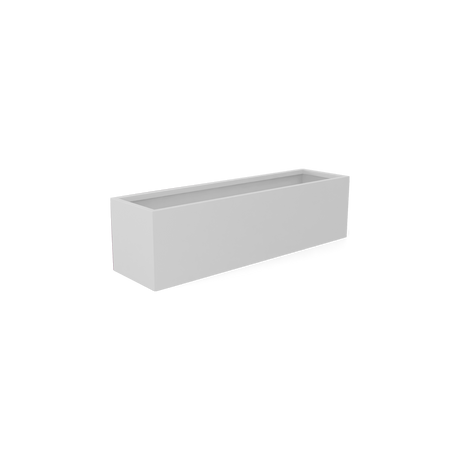 Monaco rectangle fiberglass planter in Matte Bright White