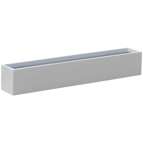 Monaco rectangle fiberglass planter in Matte Bright White, studio render