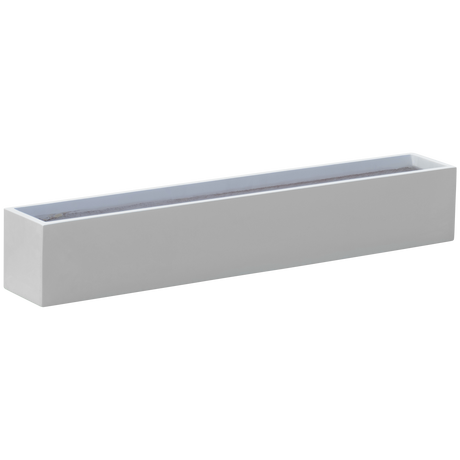 Monaco rectangle fiberglass planter in Matte Bright White, studio render